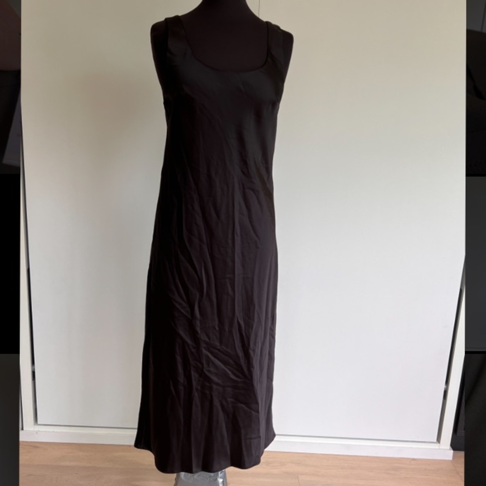 Topshop Silk Slip Black Dress Size 12 - Picture 7 of 7